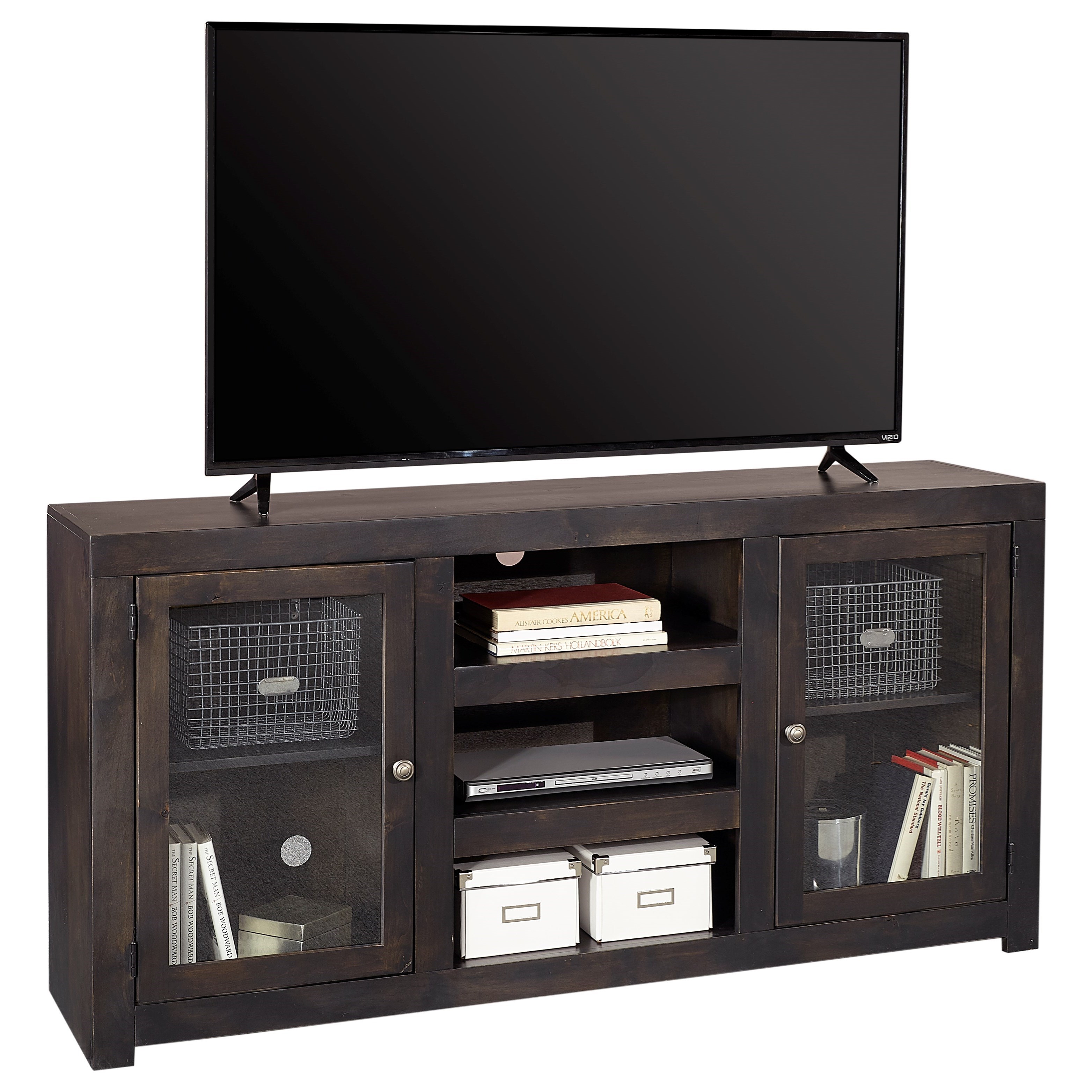 Aspenhome Avery Loft DY1241GHT Contemporary 65" TV Console with Glass